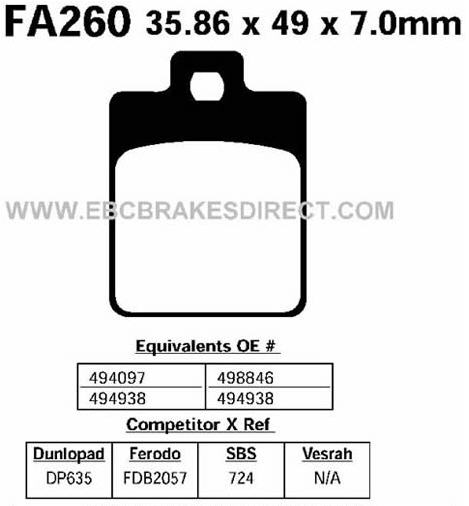 EBC Brake Pad set Organic SFA260